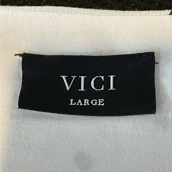 VICI Morgan White & Black Polka Dot Tie Top Size L - Picture 8 of 10